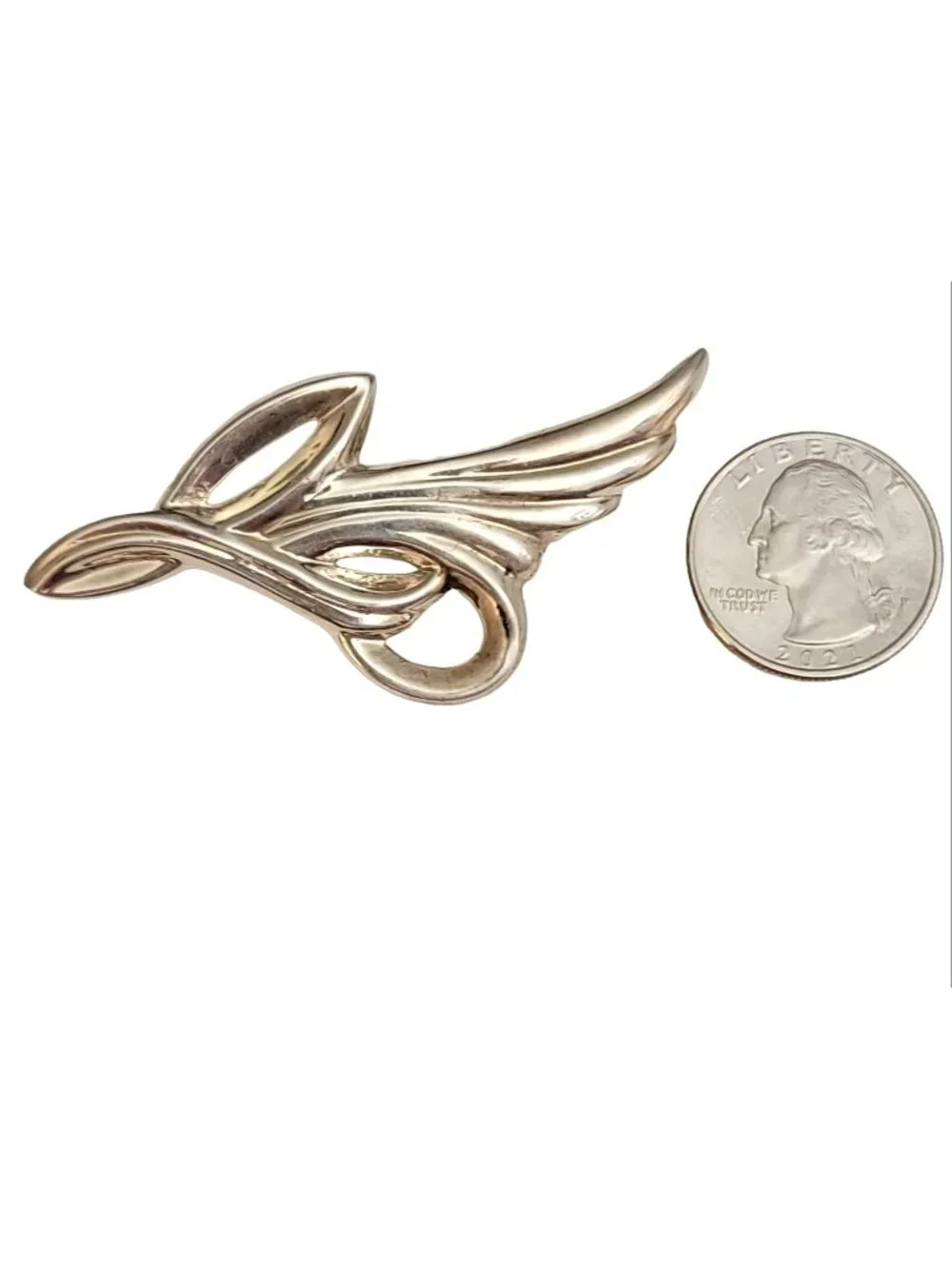 Sterling Silver Leaf Hollow Puffy Pin Brooch, M697